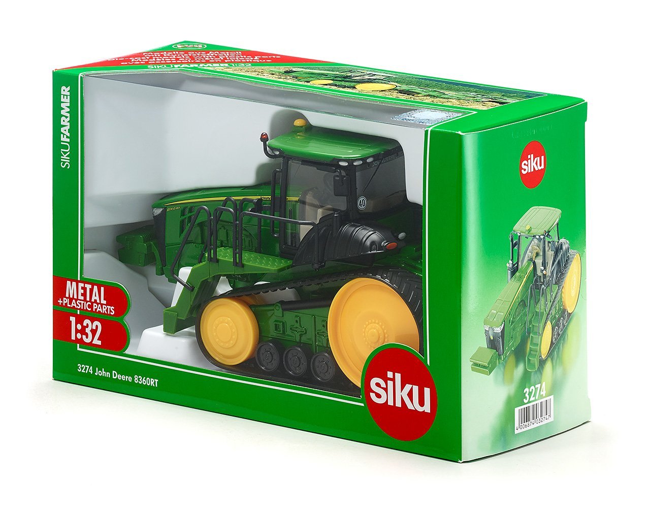 Металлический трактор John Deere, 1:32  